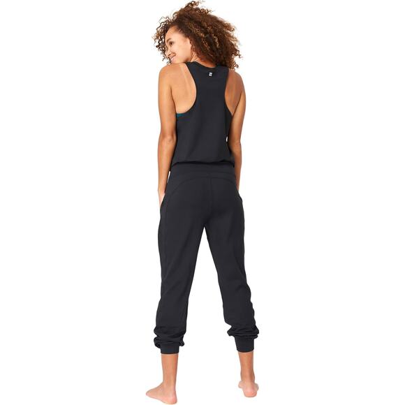 Sweaty Betty Size Large Black Gary Jogger Jumpsuit Racerback Scoop Neck OS30-4 - Picture 2 of 9
